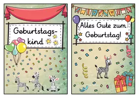 Vorschau - Poster - Geburtstagsaufsteller - Zebra für die Zebraklasse - Seite 1