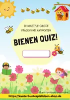 Vorschau - Arbeitsblätter - Bienenquiz mit Urkunde 20 Fragen und Antworten - Deckblatt