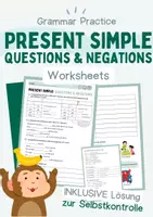 Vorschau - Arbeitsblätter - Present Simple: Questions & Negations - Worksheets - Deckblatt