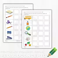 Aperçu - Cartes d'exercices - Compte les syllabes - école - Page de couverture