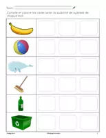 Aperçu - Cartes d'exercices - Compte les syllabes - b - Page 1