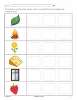 Aperçu - Cartes d'exercices - Compte les syllabes - son f - Page 2