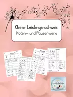 Vorschau - Arbeitsblätter - Kleiner Leistungsnachweis: Noten- und Pausenwerte (2. bis 4. Klasse) - Deckblatt