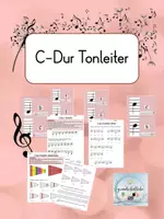 Vorschau - Arbeitsblätter - C-Dur Tonleiter (Arbeitsblätter + Tafelmaterial) - Deckblatt