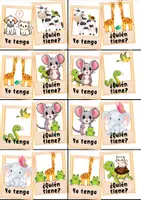 Aperçu - Jeux - Espagnol - Yo tengo, ¿quién tiene ? - Animaux et prépositions de lieu - Page 1