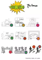 Vista previa - Manualidades / Dibujos para colorear - THE HOUSE . "Smash game" and "vocabulary book" - página 3