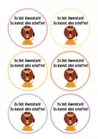 Vorschau - Bildkarten - Motivationskarten/Medaillen - Du bist löwenstark! - Seite 1