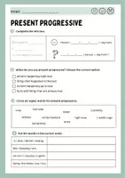 Vorschau - Arbeitsblätter - Present Progressive - Worksheets - Seite 1