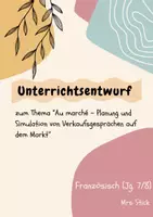 Vorschau - Stundenentwürfe - Unterrichtsentwurf zum Thema Einkaufen auf dem Markt - Deckblatt