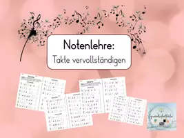 Vorschau - Arbeitsblätter - Notenlehre: Taktarten vervollständigen - Deckblatt