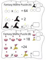 Vorschau - Spiele - Fantasy Mathematikrätsel (Level 1) - Seite 1