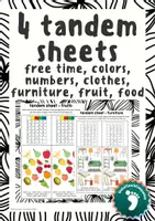 Vorschau - Arbeitsblätter - 4 tandem sheet - fruits furniture clothes free time - Deckblatt