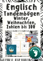Vorschau - Arbeitsblätter - Tandembogen Zahlen bis 100 - Englisch, winter, christmas - Deckblatt