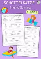 Vorschau - Arbeitsblätter - Erste Schüttelsätze, Sommer, Freebie - Deckblatt