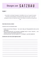 Vorschau - Arbeitsblätter - Übungen zum Satzbau (Deutsch; Sek.I) - Seite 1