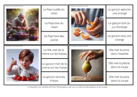 Aperçu - Feuilles d'exercices - Cartes à Pince, Compréhension de phrases, thème des fruits - Page 3