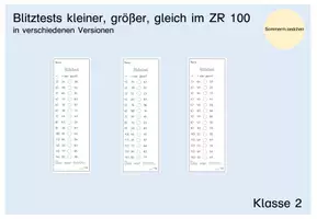 Vorschau - Test - Blitztest_Mathe_kleiner, größer, gleich_Zahlenraum 100 - Deckblatt
