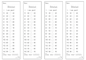 Vorschau - Test - Blitztest_Mathe_kleiner, größer, gleich mit Zehnerzahlen_Zahlenraum 100 - Seite 1