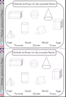 Vorschau - Arbeitsblätter - Miniheft geometrische Körper und Netze (bunt und sW + Lösungsheft) - Seite 2