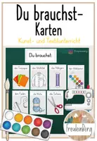 Vorschau - Präsentationen/Tafelbilder - Du brauchst - Karten - Kunst & Textilunterricht (+ Blanko Vorlagen) - Deckblatt