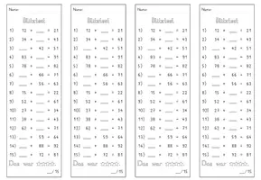 Vorschau - Test - Blitztest_Mathe_Platzhalteraufgaben Addition mit einstelligen Zahlen mit ZÜ_ZR100 - Seite 1