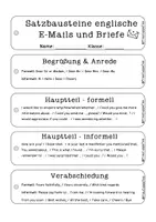 Vorschau - Mal- und Bastelvorlagen - Writing Support - Lernfächer englische E-Mails, Letters (Briefe) - Seite 1