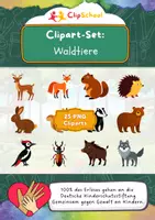 Vorschau - selbst erstellte Cliparts/Grafiken - Cliparts-Set "Waldtiere" | png | transparent - Deckblatt