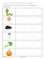 Aperçu - Cartes d'exercices - Compte les syllabes - son s - Page 1