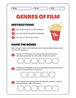 Aperçu - Préparation de séance / Séance complète - English Genres of film Quizz +3 fiches d'activités - Page 1