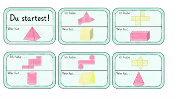 Vorschau - Spiele - "Ich habe. . . - wer hat. . . geometrische Körper und Netze - Seite 1