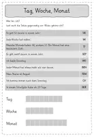 Vorschau - Arbeitsblätter - Leseübungen zum sinnentnehmenden Lesen: Wochentage und Monate - Seite 1