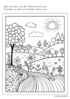 Vorschau - Mal- und Bastelvorlagen - Ausmalbilder: Wiese / Blumenwiese - Seite 2