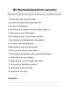 Vorschau - Unterrichtsreihen - 1 Sprechanlass - Mit Wechselpräpositionen sprechen - Sprechanlässe daf, daz, Konversation A2, B1, B2, Deutsch, Sprechübung, Finalsätze, Nebensätze - Seite 1