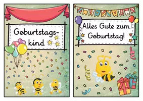 Vorschau - Poster - Geburtstagsaufsteller - Biene für die Bienenklasse - Seite 1