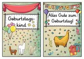 Vorschau - Poster - Geburtstagsaufsteller - Alpaka für die Alpakaklasse - Seite 1