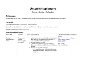 Vorschau - Stundenentwürfe - Goethe als Brücke zwischen DaF-Unterricht und deutscher Literatur - Seite 1