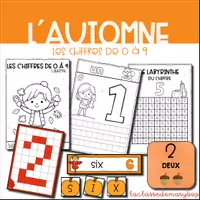 Aperçu - Feuilles d'exercices - Les chiffres de 0 à 9 - L´automne - Page de couverture