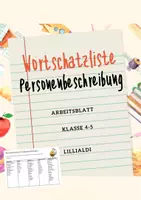 Vorschau - Arbeitsblätter - Materialpaket: Personenbeschreibung - Deckblatt