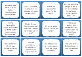 Vorschau - Aufgabenkarten - Konversationskarten Ethik - Freundschaft - Seite 2