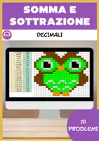 anteprima - Esercizi - Somma e sottrazione di decimali pixel art - Pagina di copertina
