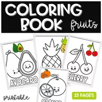 Aperçu - Jeux - Livres ou Pages de COLORIAGE Fruits ANGLAIS - Page de couverture
