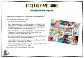 Vorschau - Mal- und Bastelvorlagen - Klassenposter - Together We Shine - Seite 1