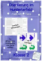 Vorschau - Arbeitsblätter - Orientierung im Hunderterfeld - Pixel-Art-Tiere - Deckblatt