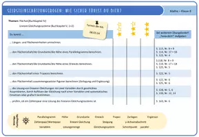 Vorschau - Arbeitsblätter - Selbsteinschätzungsbogen: Flächen, LGS (editierbar) - Deckblatt