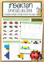 Vorschau - Anderer Materialtyp - Insekten – Spiegelbilder (doppelseitige farbige Kopiervorlage) - Deckblatt
