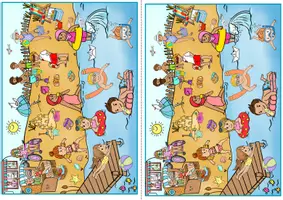 Vorschau - Arbeitsblätter - Sommer Wimmelbild Schreiben zu Bilder ein Tag am Strand. 2.Klasse, 3.Klasse, 4.Klasse - Seite 1