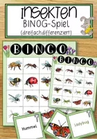 Vorschau - Anderer Materialtyp - Insekten – Bingo-Spiel (dreifachdifferenziert) - Deckblatt