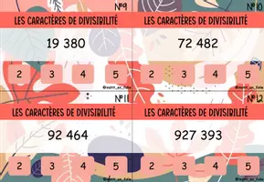 Aperçu - Apprentissages en autonomie - Cartes à pinces sur les caractères de divisibilité - Page 3
