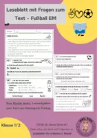 Vorschau - Arbeitsblätter - EM 2024 - Leseblatt mit Fragen zum Text - Deckblatt