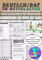 Vorschau - Unterrichtsreihen - Menschen im Mittelalter Lese- und Hörkartei - Deckblatt